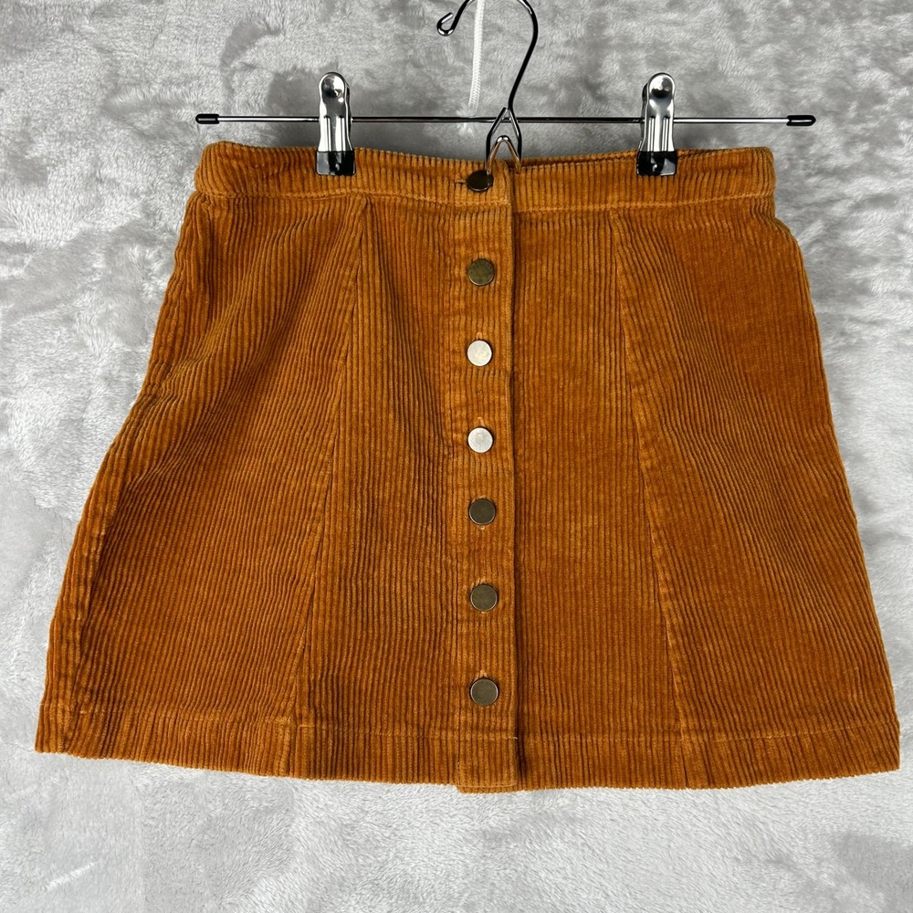 Fall Corduroy Mini Skirt‎ Button Front A-Line Casual autumn boho Womens